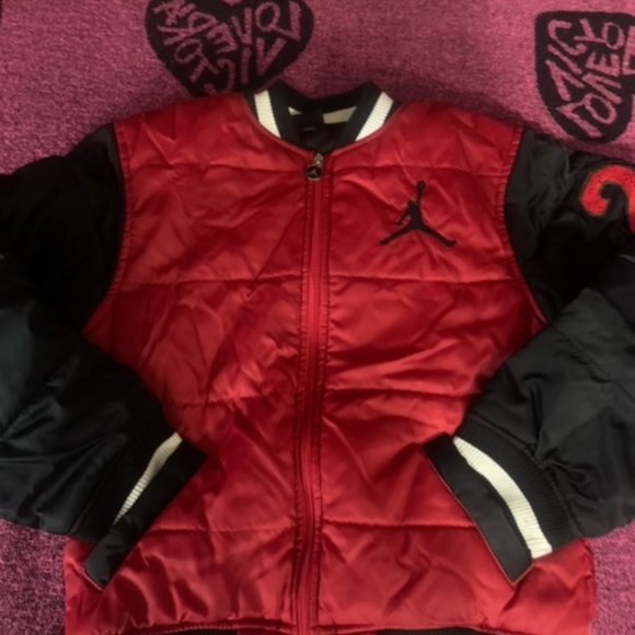 Red and black Jordan bomber jacket - Picture 1 of 6